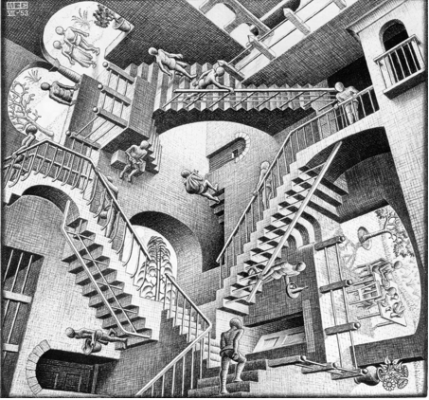 "Escaliers", Lithographie, M. C. Escher