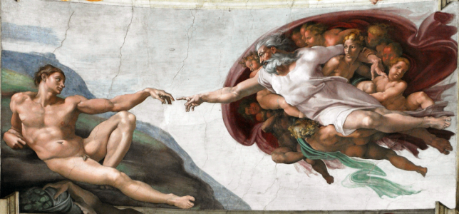 La Création d’Adam, l’une des neufs fresques inspirées du livre de la Genèse peintes par Michel Ange dans la chapelle Sixtine au Vatican